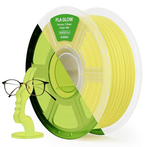ELEGOO PLA 3D Printer Filament Glow in the Dark Yellow 1KG 1.75mm - color: 1pcs Glow in the Dark Yellow