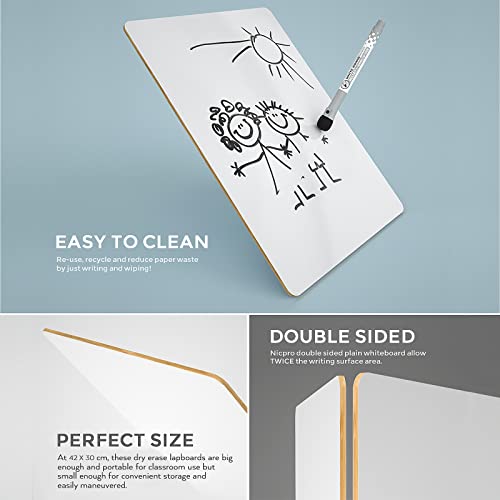 Nicpro Small Dry Erase Lapboard, 2 Pack Small White Board 12''x 16'' - color: White, size: 2 Pack 12 × 16 inches