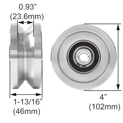 4” V-Groove Dual Bearing Slide Gate Wheel w/Bolted Bracket Cradle