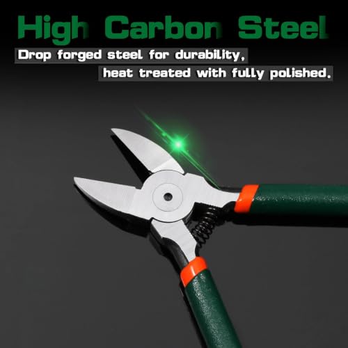 SPEEDWOX Wire Flush Cutters 6 Inch Precision Side Cutter Wire Cutter Pliers with Spring Functional Precision Tools for Cutting Electronics Wires Handmade and Any Clean Cut Needs - size: 6"