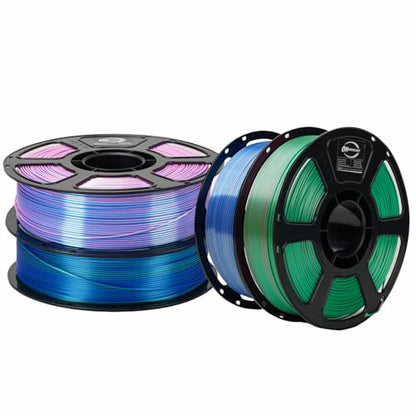 Dual Color Silk PLA 4KG 1.75mm 3D Printer Filament 4D-2 - color: Pla-(1kg*4 Dual Shiny Bluepink+bluegreen+bluesilver+rosegreen)