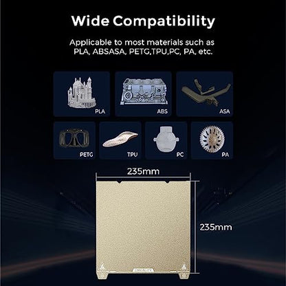 Creality Official Ender 3 S1 Pro Original Build Plate, 235x235mm Texture Surface PEI Sheet Magnetic Removable Flexible Spring Heat Resistance Bed Plate for Ender 3 V3 SE/KE, K1, Ender 3 S1, CR-10 SE - style: PEI Textured (Ender 3 S1 Pro)