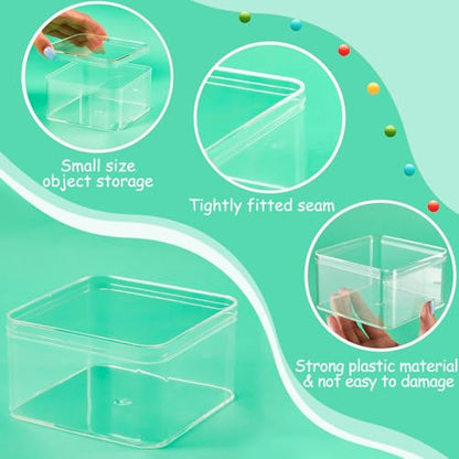 8 Pcs Clear Acrylic Box with Lid, 3.94 x 3.94 x 2.36 Inch, Classic Style - size: 3.94 x 3.94 x 2.36 Inch, style: Classic style