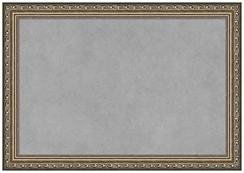 Amanti Art Silver Framed Magnetic Board, 20x14, Traditional Office Decor - size: 20"W x 14"H