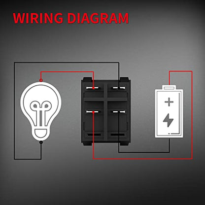 DaierTek DPST KCD4 Rocker Switch 40A 12V DC 4 Pin 2 Position Switch ON Off Toggle Switch 30A 250V AC 120V T125 KCD2 Boat Rocker Switch -3Pcs