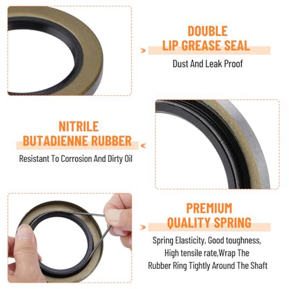 4 Sets 25580 15123 Boat Trailer Axles Bearing Kits, Grease Seals, Spindle Nuts, 2.72" Dust Caps and Rubber Plugs, Cotter Pins, Washers for 5200-6000 lb.Tandem Axles #D42 Spindle - size: 25580 15123-Set of 4