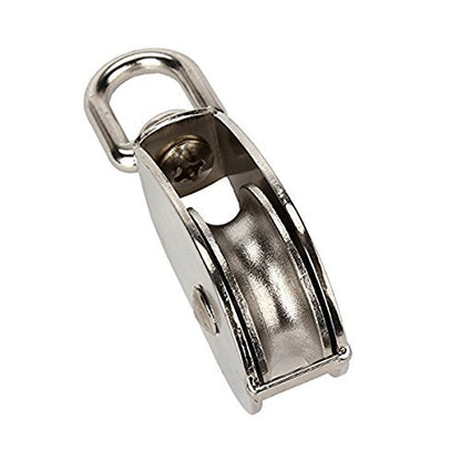 1-Pack M50 Single Pulley Block Stainless Steel Heavy Duty Hardware Single Wheel Swivel Rigging Lifting Wheel Fixed Pulley for Wire Rope Loading 400kg - size: 1-Pack M50