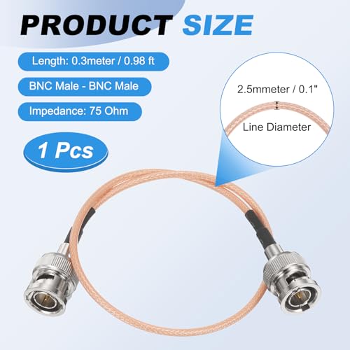 MECCANIXITY 0.98FT 3G-SDI Cable, BNC HD-SDI Cable 75 Ohm RG179, Orange - size: 0.98 FT