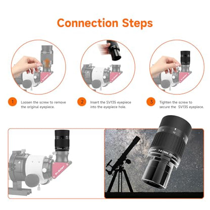 SVBONY SV135 Telescope Eyepiece, 40-60°Field of View, 7-21mm Zoom Eyepiece - size: 40-60°