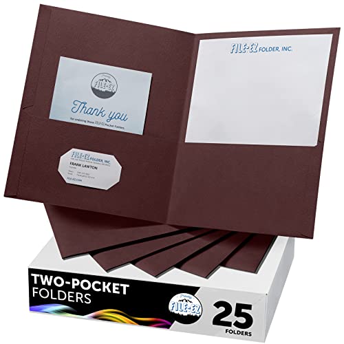 FILE-EZ Two-Pocket Folders, Dark Red Maroon Crimson Burgundy Color, 25-Pack, Textured Paper, Matte Finish, Letter Sheet Size (EZ-32559) - color: Dark Red, size: 25 Folders