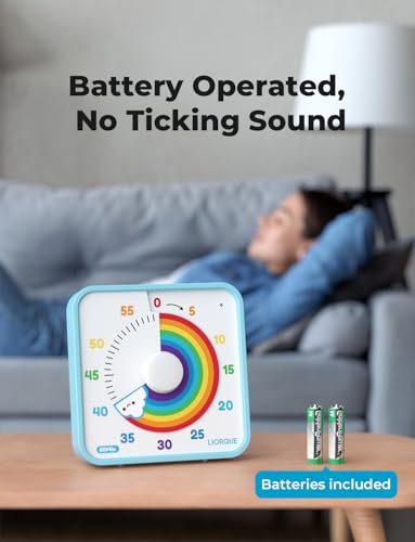 LIORQUE 7.5-Inch Large Visual Timer, 60-Minute Classroom Timer Magnetic - color: Rainbow