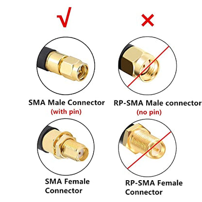 XRDS SMA 2FT Extension Coax Cable, SMA Male to Female 50 Ohm Low Loss - size: 2 FT