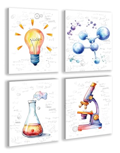 Chemistry Wall Art Colorful and Fun Science Exploration Decor 10X8 Inch - color: 8x10inch (Framed)k