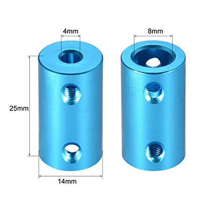 uxcell 4mm to 8mm Bore Rigid Coupling Set Screw L25XD14 Aluminum Alloy,Shaft Coupler Connector,Motor Accessories,Blue - size: 4mm to 8mm