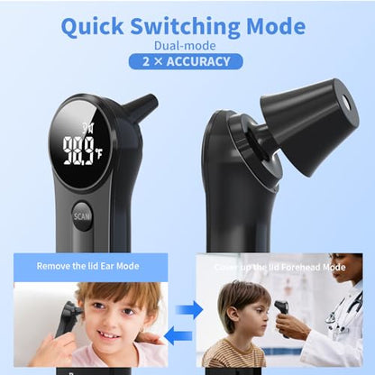 Boncare Thermometer for Adults, Kids, Accurate Digital Forehead Thermometer - color: Black