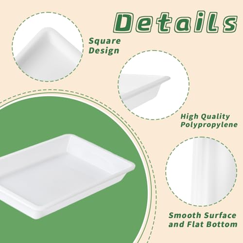 12 Pack Plastic Art Trays,Activity Tray Organizer Serving Tray,Serving Organizer Tray for Kids,School,Home,Painting,Beads,DIY Projects(White) - color: White