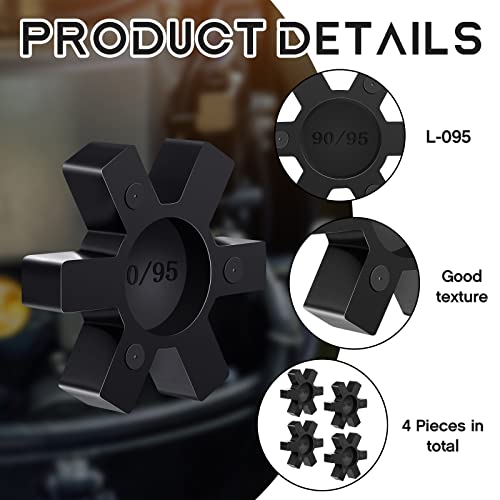 Fabbay 4 Pcs L095 Flexible Nbr Rubber Spider Insert for Jaw Coupling - size: L095