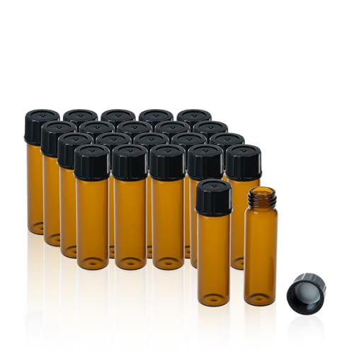 ALWSCI 2 Dram 8mL Amber Glass Vials with Screw Caps, 20 Pack - size: 8ml