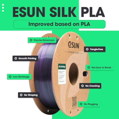 eSUN Silk PLA 3D Printer Filament 1.75mm Black Purple Dual Color Filament - color: Black Purple