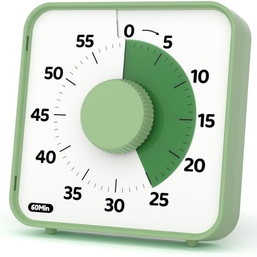 LIORQUE 6-Inch Large Visual Timer Mechanical, 60-Minute Classroom Timer