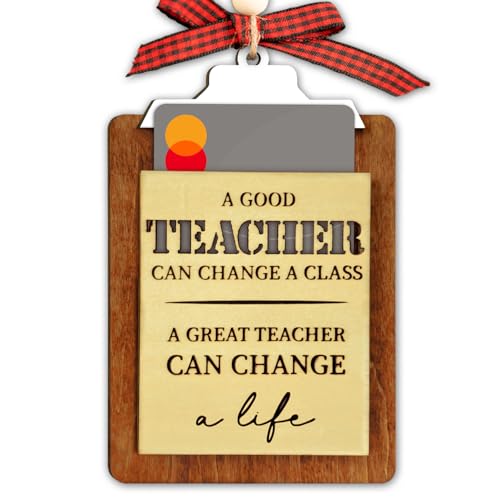 Thank You Gift Card Holder - A Great Teacher Can Change A Life- Teacher - color: Teacher Clip Board