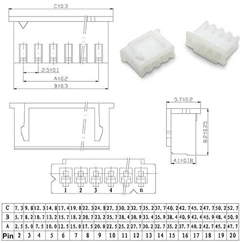 XH2.54 to PH2.0 JST Connector Kit and Pre-Crimped 22AWG Cable,Compatible with JST-XH 2.54mm & JST-PH 2.0mm Cable Connector 2/3/4/5/6/7/8/9/10Pin 16cm Wire (XH-to-PH)