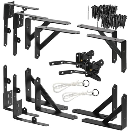 2Pack Anti Sag Gate Kit Heavy Duty No Sag Kit Gate Corner Brace Bracket for Wooden Gate Fence with a Self-Locking Gate Latch - style: No Sag Kit B - 2Set