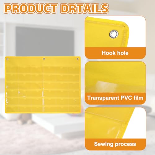 PATIKIL 2"x4" Index Card Holder Sleeve 36 Card Slots Organizer Sleeve - color: Yellow