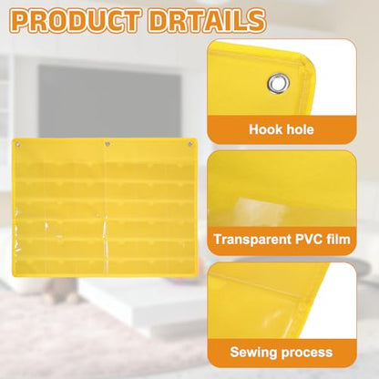 PATIKIL 2"x4" Index Card Holder Sleeve 36 Card Slots Organizer Sleeve - color: Yellow