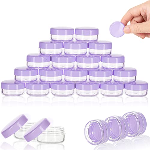 3 Gram Sample Containers with Lids, 50 Count, Purple Lid - color: Purple