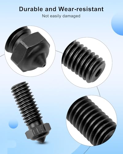 Hardened Steel Nozzle Set Fit for QIDI X-Max 3 Q1 Pro X-Plus 3 X-Smart 3 3D Printers, 10Pcs 0.4mm Black Nozzles with Nozzle Cleaning Kit
