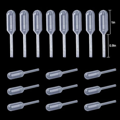 200PCS 1ml Cupcake Pipettes, Food Grade Plastic Transfer Pipettes, Disposable Liquid Dropper Pipettes for Chocolate, Strawberries, Children's Painting, Kitchen Supplies, Strip