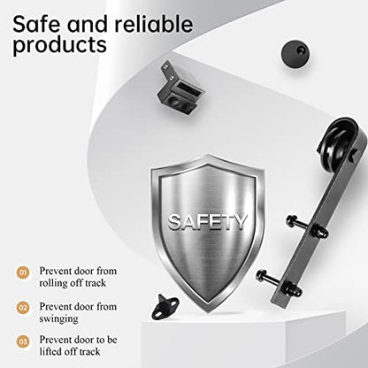 EaseLife 4 FT Sliding Barn Door Hardware Track Kit,Basic J Pulley,Slide Smoothly Quietly,Easy Install (4FT Track Kit for 24" Wide Single Door) - size: 4FT