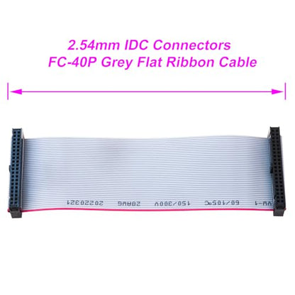 2.54mm Flat Ribbon IDC Cable Female to Female, Flat Ribbon Cable Connector 40P FC 40-Pin 30cm Length 1Pcs (TC-30cm-FF40P-1) - color: Female to Female, size: 40P