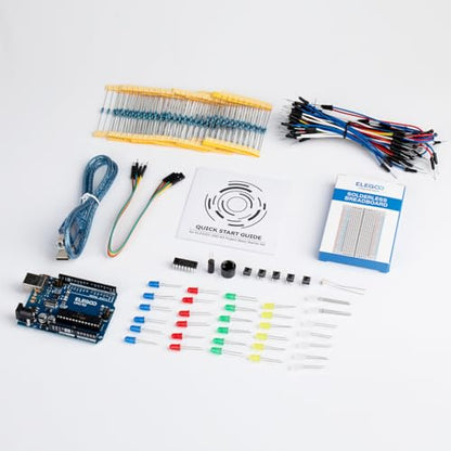ELEGOO UNO Basic Starter Kit and 5PCS Ultrasonic Sensor Kit Bundle for STEM