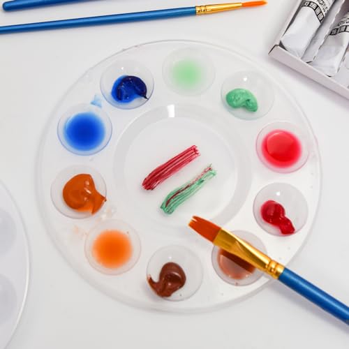 12Pcs Clear Paint Tray Palettes,Plastic Paint Pallets for Kids to Paints - color: 12pcs-clear