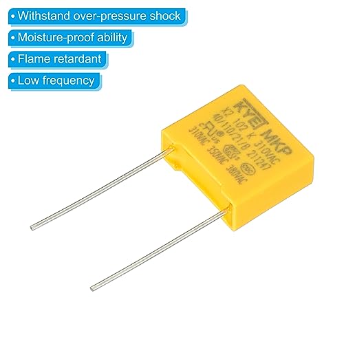 PATIKIL Safety Capacitors, 1 Set/25 Pcs 0.001/0.01/0.022/0.047/0.1uF AC 310V 5 Values Polypropylene Film Capacitor Assortment Kit