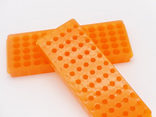 Tube Rack Double Panel 60 Positions Polypropylene for Microcentrifuge Tubes 0.5/1.5ml (Pack of 2) - color: Orange/Orange