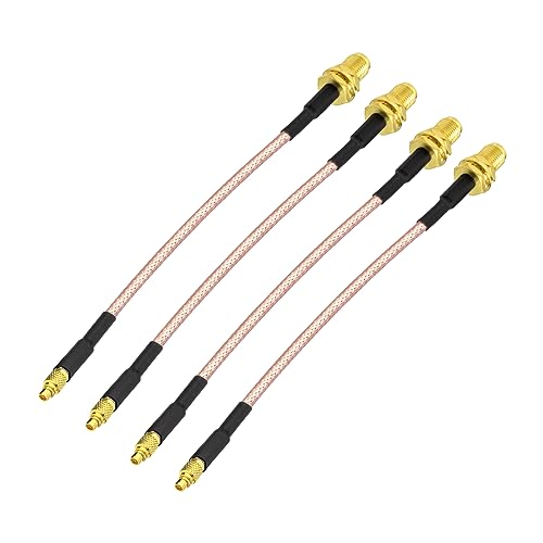 Superbat SMA to MMCX Coax Cable MMCX Male to SMA Female Adapter Extension Cable 10CM for Wi-Fi Routers FPV Drones Multicopter Antennas GPS Analyzer etc.4-Pack - color: sma to mmcx cable