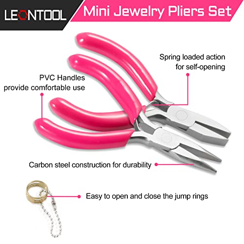 6PCS Mini Jewelry Pliers Set, 3 Inches Pliers Set with Long Nose Pliers Bent Nose Pliers Wire Cutters End Cutting Pliers Flat Nose Pliers Bead Chain Electronics Tweezers Jump Ring Opener