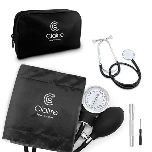Blood Pressure Cuff Manual with Stethoscope & Penlight for Nurses - color: Black, style: With Basic Stethoscope & Penlight