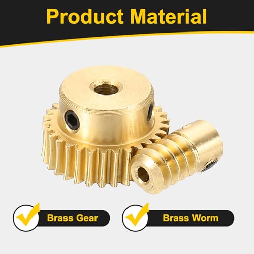 uxcell Worm Gear Set Right Rotation 30T 0.5 Module 1:30 Reduction Rate - size: Gear-3mm, Rod-2mm Bore, style: 0.5M-30T