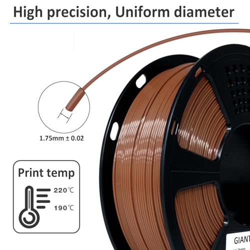 GIANTARM PLA 3D Printer Filament 1.75mm,Brown 1kg - color: Brown, size: 1kg