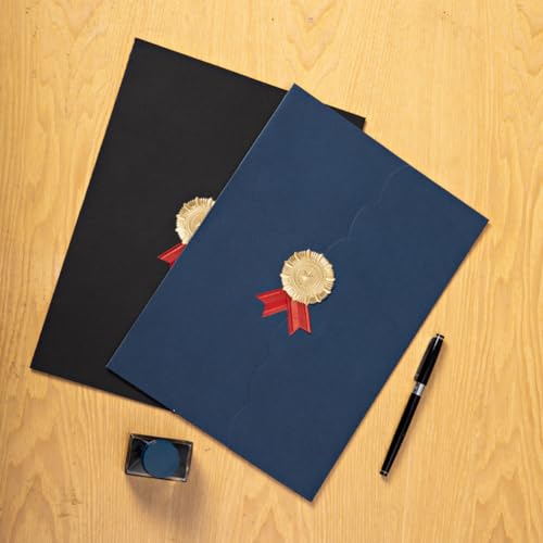 5Pcs Certificate Holders Diploma Covers A4 Letter Size Graduation Certificate Covers Navy Blue Red Diploma Document Holders for Diplomas Awards Certifications Employee Appreciation 8.5 x 11 - color: Blue