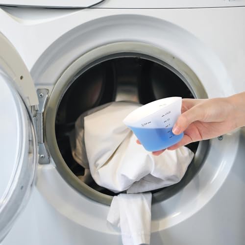 4 Pcs Silicone Laundry Measuring Cup 125ml Reusable Liquid Measuring Cup Laundry Detergent Dispenser Cups with Scale, Washable No Leak for Home Hotel