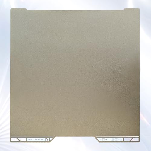 H2S H2D Build Plate Spring Steel Double Sided Textured PEI Platform with QR Code, 0.74mm Gold Textured Flexible Build Plate Flex Building Sheet for Bambu Lab H2S/H2D/H2D Combo 3D Printer, 355x346mm - color: Double Sided Textured PEI, size: 346x355mm(H2D/H