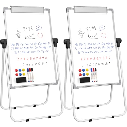 MaxGear Easel Whiteboard with Stand, 36" x 24" Double-Sided Dry Erase Board - size: 24"W x 36"H (2 Pack), style: Silver Frame