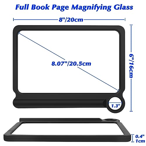 30X 6X Handheld Magnifying Glass for Reading, Large Full Page Magnifier - color: Black-1