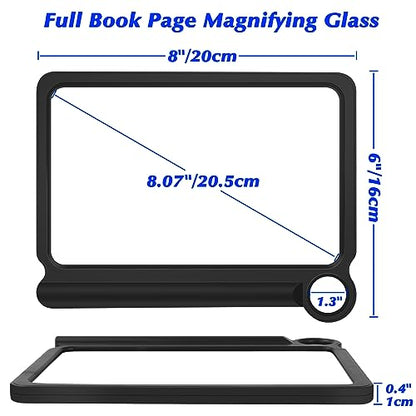 30X 6X Handheld Magnifying Glass for Reading, Large Full Page Magnifier - color: Black-1