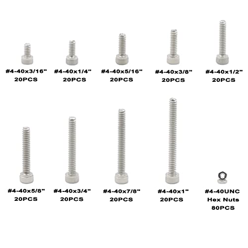 #4-40 UNC 304 Stainless Steel Knurled Hex Socket Cap Screw & Nut Kit - size: #4-40UNC